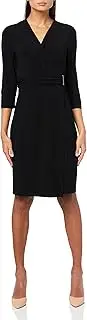 [Kasper] Women's Wrap Dress W/Wb & Bar Trim