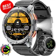 Military Smart Watch Men GPS 1.43" AMOLED Call Fitness Tracker IP68 Rugged