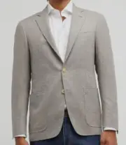 $2295 Canali Men's Gray Cashmere Wool Mini-Check Sport Coat Suit Jacket Size 58R