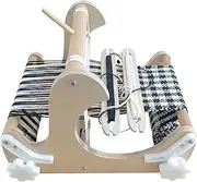 Wooden Weaving Machine Kit, Weaving Frame Machine with Mixed Yarns, DIY Hand-Knitting Weaving Machine, Weaving Width 15-20 Cm, Rigid Healds and Shuttles, Art Craft Kit for Beginners