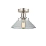 Innovations Edison Orwell 1 Light Flush, SN/Clear - 616-1F-SN-G132