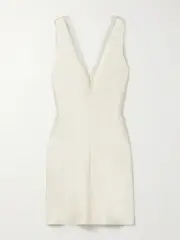 [LESET] LESET - Barb Lace-trimmed Hammered-satin Mini Dress - Cream - large large Cream