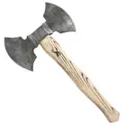 TheBoneEdge 20.5" Double Edge Damascus Blade Hunting Axe Ash Wood Handle With S