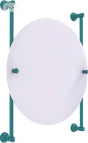 ALLIED BRASS Carolina Round Frameless Rail Mounted Mirror Glokzin Teal