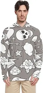 [Caihoyu] Men's UPF 50 Long Sleeve Sun Shirt + Hooded Sun Shirt Quick Dry Shirts For Men Cooling Hoodies