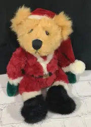 KRIS BEAR Plush Teddy Bear Weighted Plush 11” Russ Berrie Christmas Santa NEW