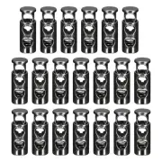 12pcs Double Holes Metal Spring Cord Lock Toggle Stopper, Black