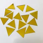 NUO RUI 150pcs 1" Triangle Mirrors Small Gold Color Mosaic Mirror Tiles for Craft Projects