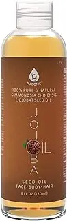 Pursonic Pursonic 100% Cold Pressed Pure Golden Jojoba Oil for Dry Skin or Damaged Hair, Natural & Unrefined - Moisturizes & Revitalizes Skin, 6 Ounce, 1 count, JJO6