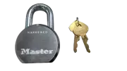 2-PACK Master Lock Keyed Padlock 7/8 in Round Silver 6230KA