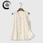 【巴黎精品】唐裝漢服無袖上衣(夏季寬鬆亞麻馬甲男背心5色A1BX71)