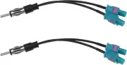 2PCS DAB Splitter Adapter DIN Plug to Dual Fakra Plug Car Radio Antenna Splitter
