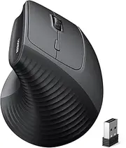 UGREEN Wireless Ergonomic Vertical Mouse, Bluetooth & 2.4G, 4000DPI Optical Tracking, 57° Ergonomic Angle, 6 Buttons, 4 Adjustable DPI Levels Silent for Laptop, MacBook, Chromebook, Desktop