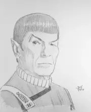 STAR TREK PENCIL DRAWING 11x14 LEONARD NIMOY/SPOCK ORIGINAL PORTRAIT SKETCH