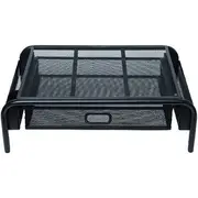 J.Burrows Mesh Desk Riser with Drawer Black