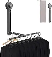 AwObEpl Aluminium Alloy Suction Cup Clothes Rack for Home Travel Wall Mounted Suction Cup Laundry Hanger 12 Holes Folding Clothes Drying Rack for Balcony Bathroom