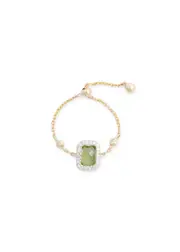 Anissa Kermiche Peridot Embellished 14kt Gold Ring - Light Green ONE SIZE