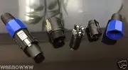 4 x 4P Pole Speakon Speaker Connector Male Plug Amplifier Cord 4P Blue Ring Lot