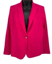 Banana Republic Womens Lightweight Wool Blazer Jacket Size 14 Fuchsia Button New