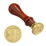 Letter Wax Seal Stamp Alphabet P Wooden Handle Removable Brass Head Classic