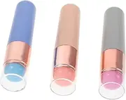 CANIGHT 3 Pcs Glue Shooting Tool Silicone Brush Chrome Nail Brush Finger Nail Scrub Brush Chrome Powder Applicator French Tip Brush French Nail Stamper Nail Design Brushes Nail Supplies