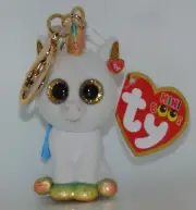 New!Ty Mini Boos PIXY Collectible Clip Clasp Closure w/tassel Unicorn 2"