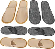 FOMIYES 6 Pack Non-slip Willow Leaf Pattern Slippers Disposable for Hotel Motel Beauty Salon Spa Travel Grey Easy to Carry