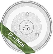 [Gemroom] 12.4" Microwave Glass Plate for GE, Samsung, Frigidaire 12 3/8 inch Microwave Turntable, Replaces WB48X24079 5304509437 Microwave Glass Turntable