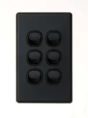 Beacon Lighting Lucci Power Gravity 6 Gang Switch Only in Matte Black