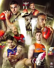 ANZAC DAY AFL FOOTBALL ALL TEAM POSTER,BIG 420mm ,PIES,SWANS,CATS,DOGS, CROWS