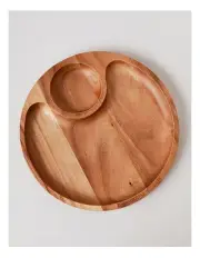 [Australian House & Garden] Acacia Round Chip & Dip Platter in Natural
