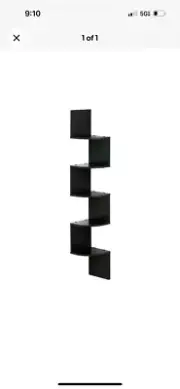 Furinno FR16122EX 5 Tier Wall Mount Floating Radial Corner Shelf Espresso