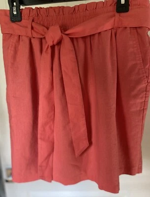 J. Crew Coral Paperbag Pencil Skirt - M