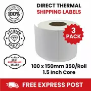 3x Thermal Direct Labels Roll 100mm X 150mm Fastway EParcel Startrack Zebra SATO