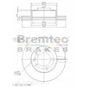 Bremtec Euro-Line GeoZinc Coated Brake Rotor - BDR22400EL