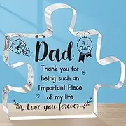 Dad Father Birthday Gifts - Acrylic Puzzle Plaque, Fathers Day Gift Ideas, Fathers Day Best Dad Gifts from Daughter/Son, Dad Birthday Gifts, Dad