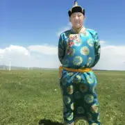 Mongolia Tribe Costume Ethnic Minority Men Mongolian Long Robe Stage Performance