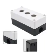 3 Button Hole 22mm Push Button Switch Box Control Station Black and White