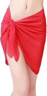 [ChinFun] Women's Soft Wrap Beach Swimwear Short/Knee Length/Long Cover Up Pareo Swimsuit Wrap Solid/Patterns