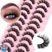 Ahrikiss D Curl Fluffy False Eyelashes Wispy Natural Mink Lashes Look Like Ex