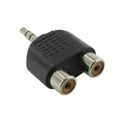 3.5mm Stereo Male to 2 x RCA Female Sockets Adaptor Plug Audio Hi-Fi