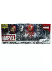Marvel Iron Man Hall Of Armor 4 Figure Set Mini Bobble Heads 2015 New In Box