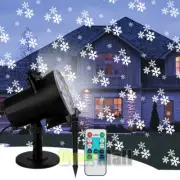 Christmas Snowflake Projector Light LED Snowfall Landscape Projection Xmas Lamp