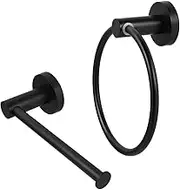 HOLIDYOYO 2Pcs Wall Mounted Towel Ring Paper Towel Rack Durable Bathroom Towel Hanging Rod for Home Storage for Kitchen and Bathroom Use