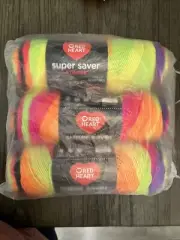 3 Pack Red Heart Super Saver Yarn-Bright Stripe E300B-4970