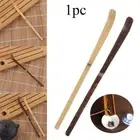 Spice Gadget Handmade Leaf Spatula Tea Sticks Black Bamboo Wood Matcha Spoon