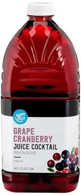 Happy Belly Grape Cranberry Juice from Concentrate, Bottle, 64 fl oz (Pack of 1)