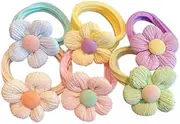 kowaku Soft And Hair Ties Set for Babies And Teens - Pack of 6, flower shape, 4 Pcs