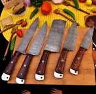 Handmade HAND FORGED DAMASCUS STEEL CHEF KNIFE Set Kitchen Knives with sheath