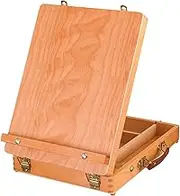 Wooden Table Top Box Easel with Storage Case for Artists Painting & Drawing